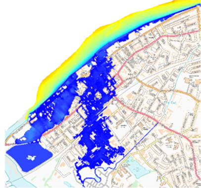 Central Rhyl Coastal Defences Scheme: Flood risk map